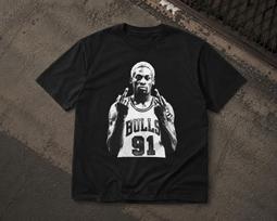 Vintažiniai Bulls 91 Grafiniai Marškinėliai, Y2K Krepšinio Marškinėliai, Retro Streetwear Marškinėliai, Dennis Rodman Įkvėpti Marškinėliai, Per dydžio Grafiniai Marškinėliai 2XL black