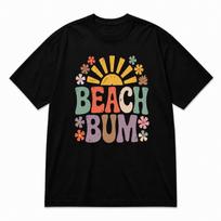 Retro Beach Bum Shirt – Vintage Floral Graphic Tee, Coastal Summer Vibes 2XL