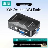 SAMZHE 2-Port VGA KVM Switch with USB Sharing