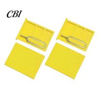 Clamshell SIM Card Case 2Pcs 3D Printed One-Piece Storage Box, Multi-slot Case, Smooth Edge Holder Portable Compact Memory with Pin, Small Accessory geltona