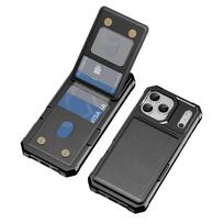 Wallet Cards Solt Holder Purse Leather Phone Case for IPhone 17 Air 16E 16 15 14 13 12 Pro Max 16 Plus with Bracket Hard Cover iPhone 13 juoda