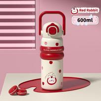 Insulation Or Cooling Vacuum Cup Durable Thermal Water Bottle Insulated Cup  for Student Children Red-600ml