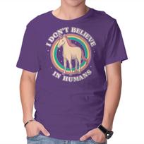 Unisex Crew Neck T-Shirt Believe In Humans Graphic Short Sleeve Casual Tee L