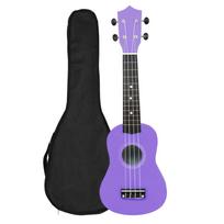 21 Inch Colorful Basswood Ukulele for Beginners Full Set with Tuner Capos Picks Smooth Strings with Portable Bag violetinė