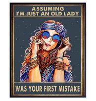 Assuming Im Just An Old Lady  Boho Hippie Room Decor  Bohemian Room Decor  Funny Birthday Decorations Wall Art Poster  Gift 20x30cm（7.8x11.8inch）