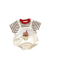 Korean Style Striped Cartoon Baby Onesie for Boys & Girls 66 cm smėlis