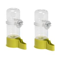 2Pieces Automatic Water Dispenser Food Feeder For Bird Watering Feeding Supply Easy Installation Cage Feeding Station žalia