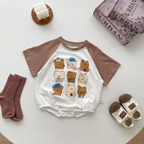 Unisex Baby Summer Cotton Onesie - Korean Style Breathable Jumpsuit Diaper Cover 80 cm ruda