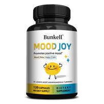 Mood Joy Capsules with St John's Wort Ashwagandha and Turmeric for Relax Calm and Positive Mood Support 120PCS black