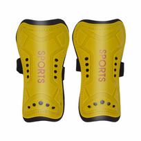 Plastic Soccer Shin Guards for Kids Youth & Adults with Sleeves Compact Design Comprehensive Protection Buckle Closure S geltona