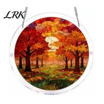 Home Decor Puzzle Suncatcher Pendant, Light Refraction Show Acrylic 3D Round Puzzle, Colorful Sunlight Patterns Window Hanging Decoration Artistic B
