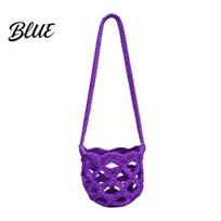 Hands-free Drink Holder Lanyard Cup Holder Crochet Wine Glass Sleeve violetinė