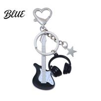 Electric Guitar Keychain Pendant Shape Key Holder with Metal Black And White Lobster juoda