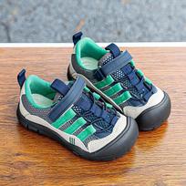 Unisex Children's Casual Mesh Velcro Hiking Shoes - Summer Korean Style 48 pairs box, Size 23-30 žalia