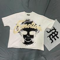Shadow Angel Pearl Decorated West Coast Hip Hop Trend Short Sleeve T-Shirt S balta