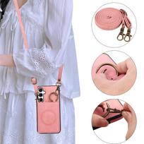 Crossbody Wallet Phone Case for Samsung Galaxy A56 A36 A26 A16 A06 A55 A35 A15 A25 A54 A34 A52 A72 A53 Card Holder Slot Cover Galaxy A52 rožinė