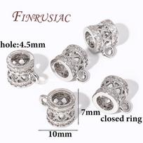 Bails For Pendant Accessories 18K Gold Plated Brass with Zircon Pendant Bail Connector For DIY Jewelry Making Supplies Findings 2 Piece