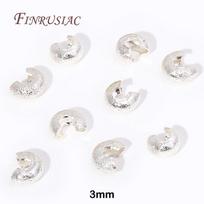 18K Gold Plated Round Covers Crimp End Beads Supplies For Jewelry 50/100Pcs 3/4MM Copper Open Crimp Bead Covers Fittings 50Pcs