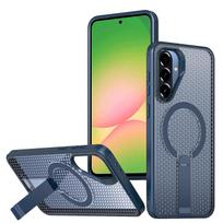 Case for Samsung Galaxy A56 A36 A26 A16 A06 A55 A35 A15 A05 Heat Dissipation Breathable Holder Magnetic Wireless Charge Cover For Galaxy A56 tamsiai mėlyna spalva