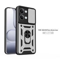 For Poco X8 X7 Pro 5G Slide Camera Lens Protector Armor Phone Case for Mi Poco X8 Pro Max Ring Stand Holder Protection Cover Poco X8 Pro