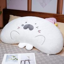 Cute Seal Plush Pillow Stuffed Sea Lion Soft Doll Fully Filled Back Cushion Kawaii Cartoon Animal Otter Kids Creative Gift 55cm rožinė