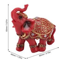 Resin Elephant Statue Wealth Lucky Feng Shui Ornament Elephant Figurine Decoration for Home Living Room TV Cabinet Entryway