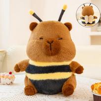 Creative Transform Capybara Plush Toys Cozy Fluffy Cartoon Bee Turtle Capybala Doll Chubby Cuddly Companion Animal Birthday Gift 23cm