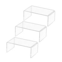 3Pcs Acrylic Shoe Display Risers Transparent Storage Rack for Lipsticks Foundations Eyeshadows Bronzers Blushes Primers Party