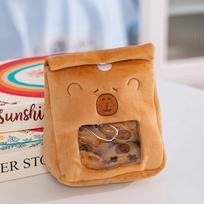 Cartoon A Bag of Capybara Snacks Doll Adorable Stuffed Capibara Doll Snack Bag Plush Toys Creative Pudding Bag Kawaii Kids Gifts 19cm