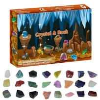 Crystal Advent Calendar 2026 24 Days Natural Stone Gemstone Collection Gift for Nature Lovers Holiday Christmas Countdown (as the picture,A)
