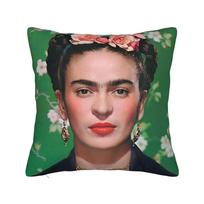 F-Frida K-Kahlo Pillowcase Polyester Cushion Cover Decor Mexico Artist Pillow Case Cover Home Zipper 45*45Cm Peach skin 18*18(CM)-1Pcs