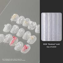 Portable Silicone 3D Bowknot Ribbon Nail Art Mold Mini Size Acrylic Manicure Tool for Travel DIY Manicure