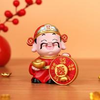 Prosperity Wealth God Resin Lucky Feng Shui Figurine For Party Decor And Gifts Red A