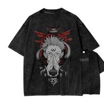 Sukuna Malevolent Shrine T Shirt Jujutsu Kaisen Men Vintage Acid Wash Domain Expansion Anime Graphic Oversized Streetwear Tees M
