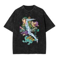 Joseph Joestar JoJos Bizarre Adventure Graphic TShirt Vintage Washed Cotton Retro Anime Streetwear Casual Short Sleeve Tee 2XL