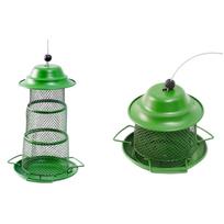 Telescopic Squirrel- Bird Feeder for Outdoor Garden, Adjustable Height Hanging Birdfeeder One Size žalia