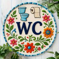Vintažinis aliuminio tualeto ženklas tvirta metalinė plokštelė WC vonios sienos dekoras 20x20cm(8x8inch)