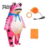 Lengvas pripučiamas varlės kostiumas suaugusiems, pripučiamas kostiumas su oro pūstuvu, Cosplay baterijų dėžutė, animacinis žalias drabužis Helovino vakarėliui XS pink