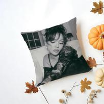 Singer Emotional A-Ayliva E-Elif A-Akar Cushion Cover Washable Linen Pillowcase Soft For Daily Sofa Bed Home Room Decor Peach skin 18*18(CM)-1Pcs