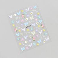 Dopamine Spring 3D Nail Decals: Butterflies, Tulips, Flowers Spring Flowers & Butterflies Sticker MO-787