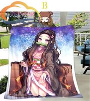 Demon Slayer flanelinis pledas anime Kamado Nezuko šiluma minkštas pliušinis sofa lova užmetamas pledas komiksų serijos pledas 75x90cm