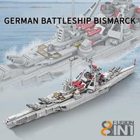 KAZI 758 VNT. Bismarck mūšio laivo konstravimo kaladėlės Antrojo pasaulinio karo lėktuvnešis 8 viename surinkimo kaladėlės Vaikų Kalėdų dovanos
