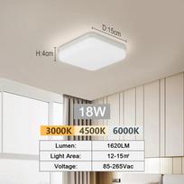 Kvadratinė Tuya Smart LED lubų lempa APP nuotolinio valdymo pultelis Medienos grūdų valdymas balsu Alexa pritemdomi blizgūs šviestuvai svetainei