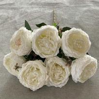 3 Bundles Artificial Flowers Bouquets Vintage Peonies Fake Peonies Silk Faux Peonies with Stems for Wedding Table Home Decor Bride 3 Bunches balta