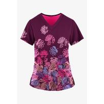 Sveikatos apsaugos uniforma Slaugytoja Klinika Slaugos gėlių rašto Darbo drabužiai Ligoninės Marškinėliai T-shirt Trumpomis rankovėmis Palaidinė Priežiūros darbuotoja Dirbančios moterys Medicininiai S blue