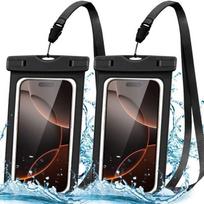 2x Vandeniui atsparus dėklas Xiaomi 17 Ultra 15T 14 14T Pro 13 Redmi 15C A5 A3 A2 14C 13C 12, IPX8 Jautrus lietimui su juodu krašteliu juoda