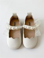 Tenis Girls Leather Shos Spring Autumn New Soft Soled Little Girl Princess Shoe Toddler Performance Fashion Lace Pearl Kids Shoe 21 13.5cm balta