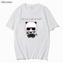 Cute Dudu and Bubu Dudu Like Spy Officer In Black T-Shirts Clothes Panda and Brownie Bear Tees Men Women Couple Tops 2XS
