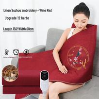 JingJingRS Herbal Moxibustion Heating Blanket vyno raudonos spalvos