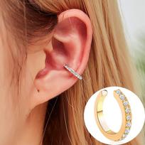 Fashion Exquisite Rhinestone Decor Ear Cuff Earring For Woman Ear  Summer New Arrival Christmas Jewelry Gift